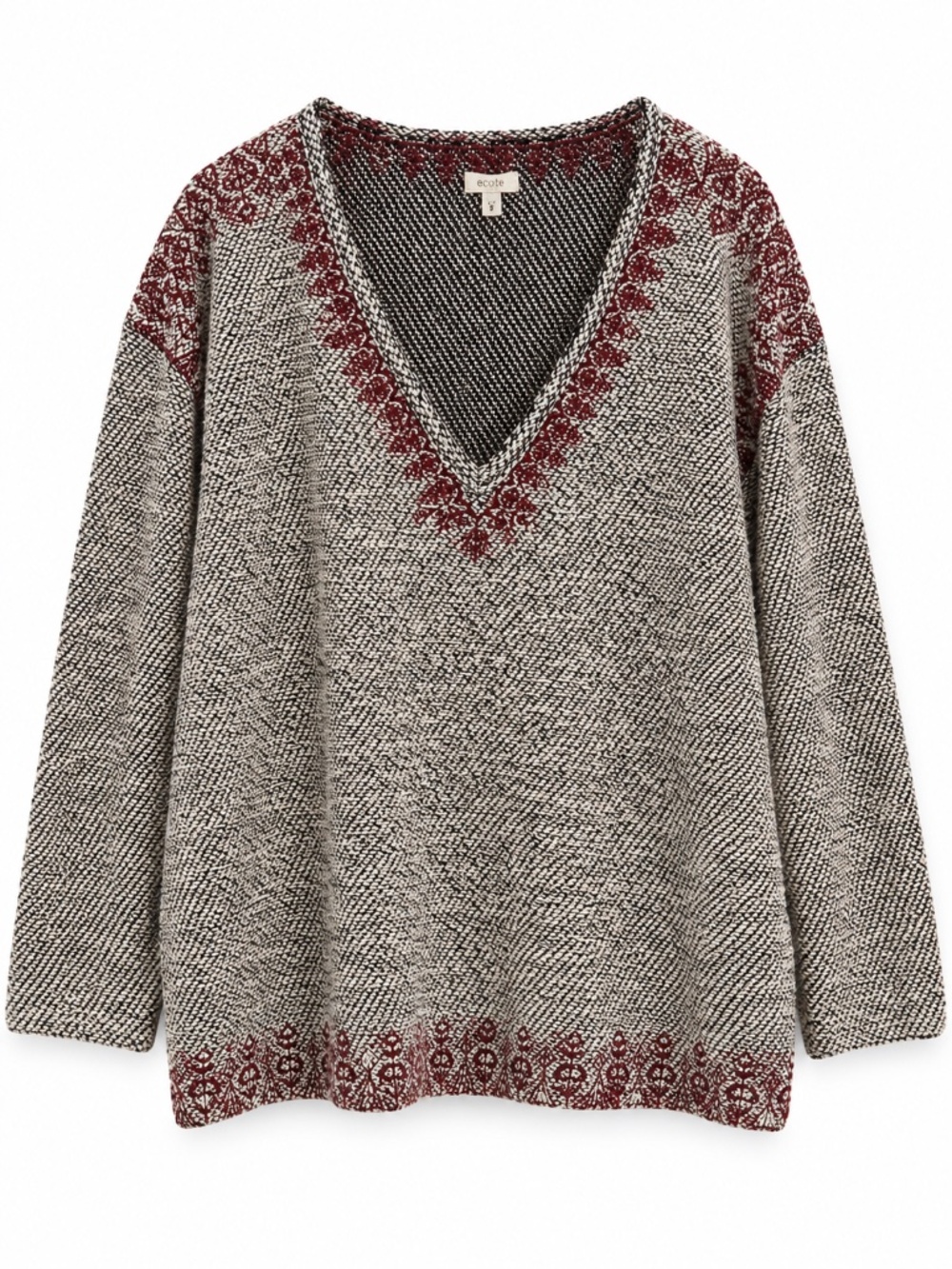 Ecote Urban Outfitters Oversized Boho V Neck Knit Sweater S